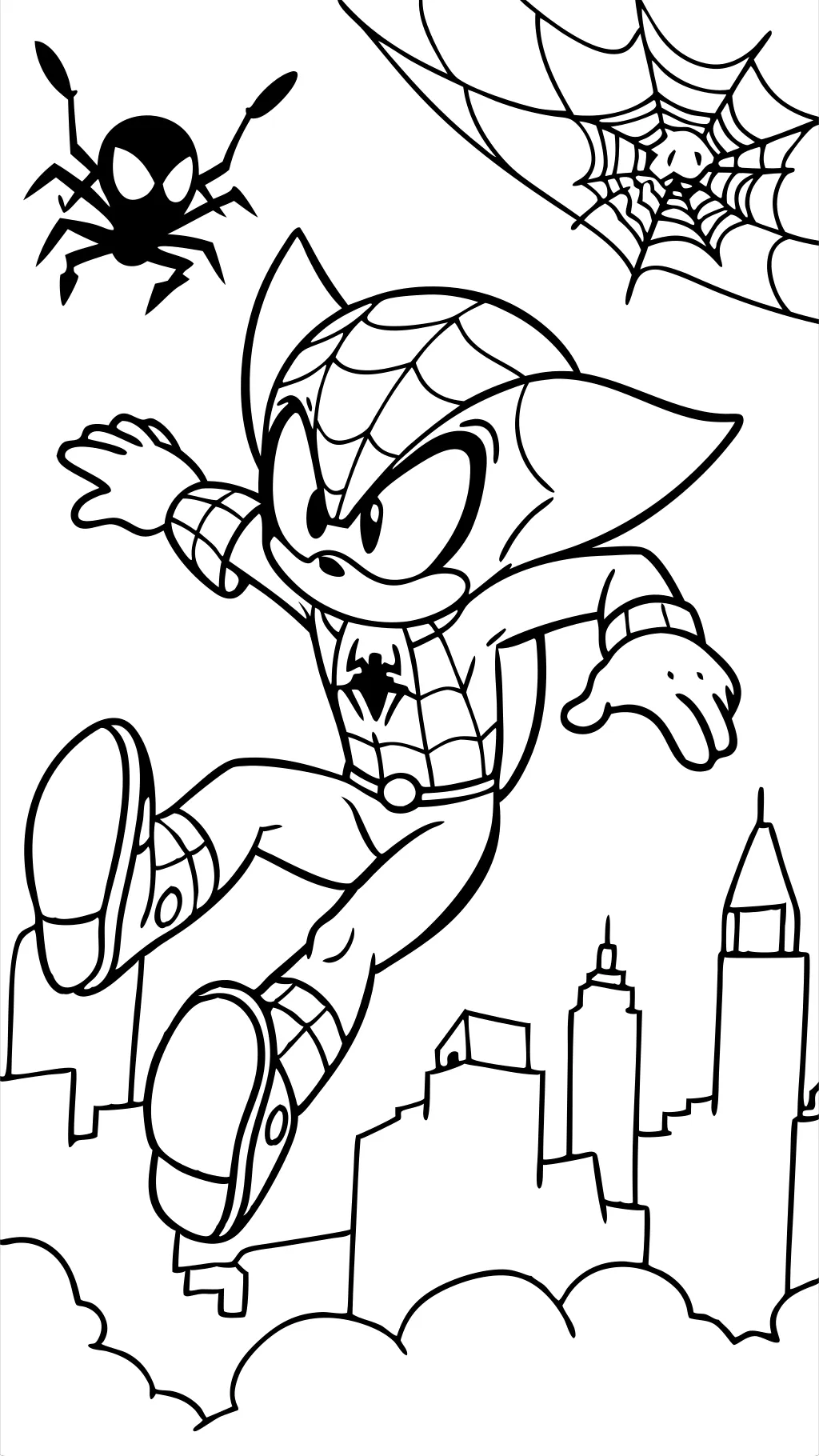 spiderman sonic coloring pages